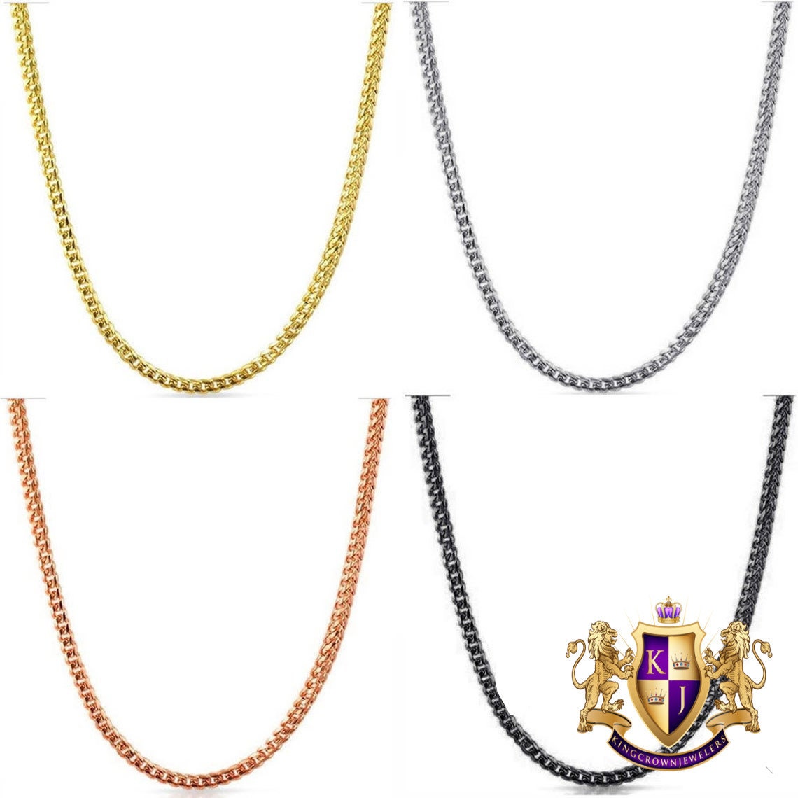 Mens Ladies 14K Gold Finish Franco Chain Necklace 3mm /30 Inch