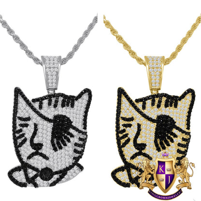 Custom Pendant 14K Gold Finish Lil UZI Vert Dog Rapper Men's Charm + Rope Chain
