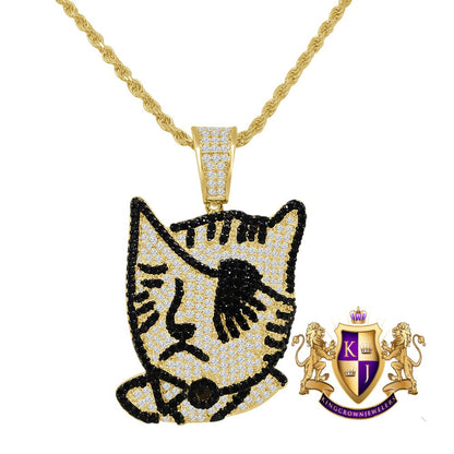 Custom Pendant 14K Gold Finish Lil UZI Vert Dog Rapper Men's Charm + Rope Chain