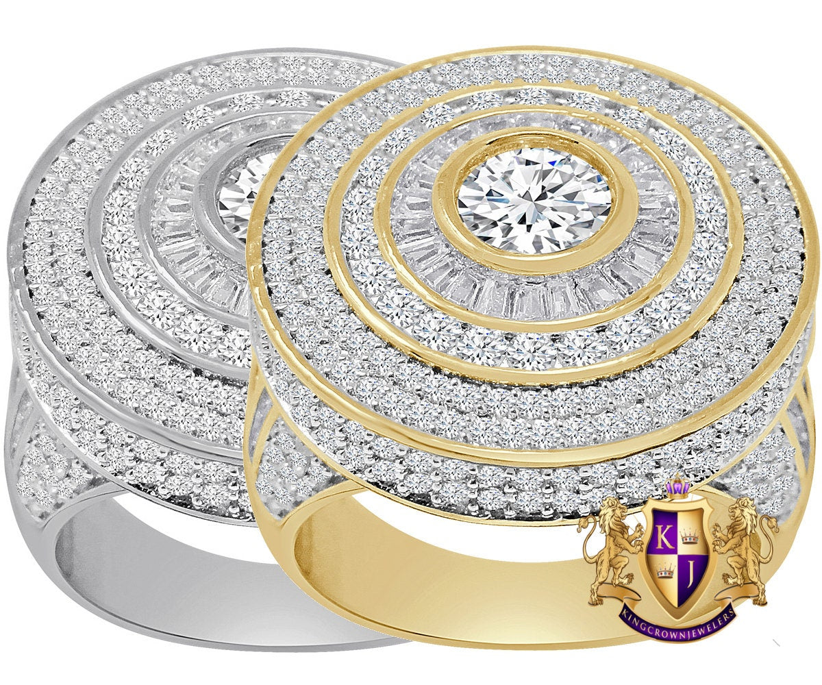 Men's Big Bold Solitaire 14K Gold Finish Simulated Diamond Custom Pinky Ring Band