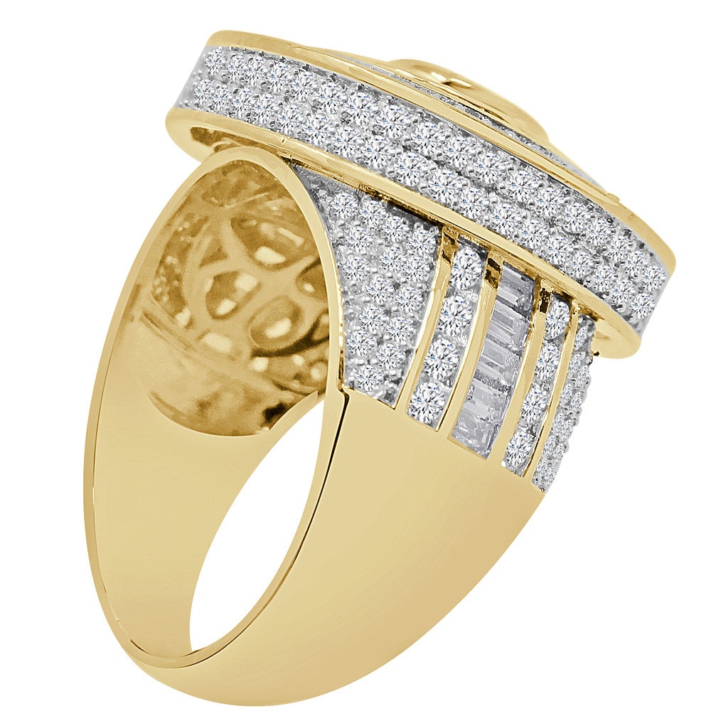 Men's Big Bold Solitaire 14K Gold Finish Simulated Diamond Custom Pinky Ring Band