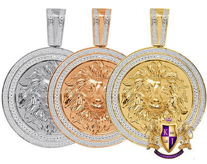 Real Genuine Authentic Diamond 0.33 Cwt. 23+ Grams Lion King Head Face Custom Piece 10K Solid Gold Finish Men's Round Pendant Charm 2.25''