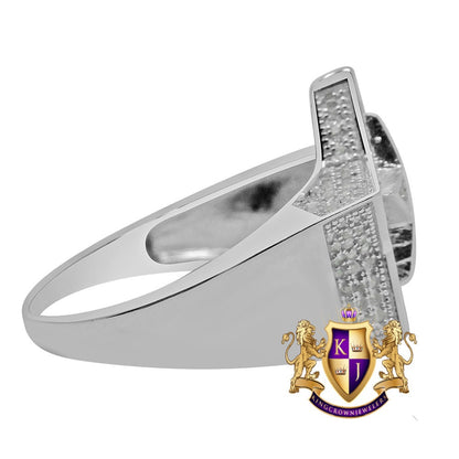Men's Real Genuine Diamond 0.64 Cwt.10K White Gold Finish Star Shape Ring Band