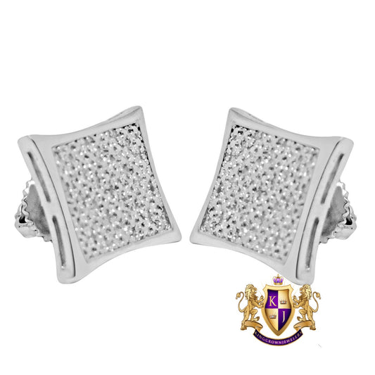 Real Genuine Diamonds 0.20 Cwt. Small 10mm Earrings Stud 10K Gold Finish Unisex