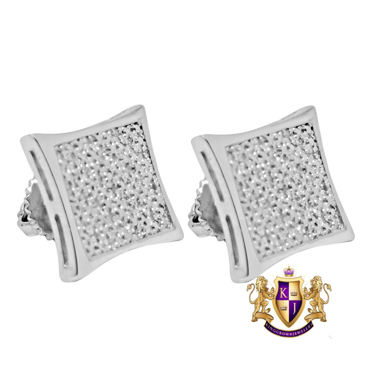 Real Genuine Diamonds 0.20 Cwt. Small 10mm Earrings Stud 10K Gold Finish Unisex