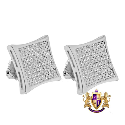 Real Genuine Diamonds 0.20 Cwt. Small 10mm Earrings Stud 10K Gold Finish Unisex