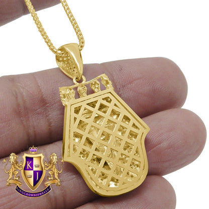 Men's 100% 10K Real Solid Yellow Gold Egyptian King Tut Pharaoh Crown Pendent Charm 1.65'' 7.8 + Grams