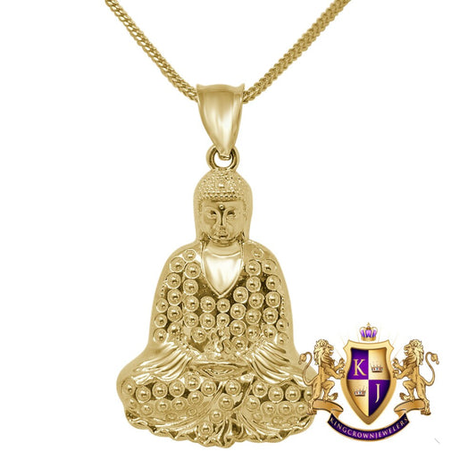 100% 10K Real Yellow Gold Siddhartha Gautama Buddha Religious Pendent Charm