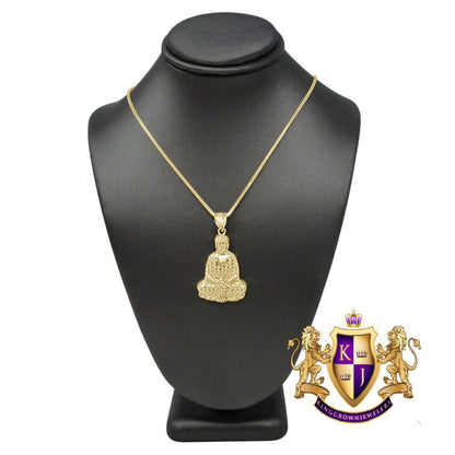 100% 10K Real Yellow Gold Siddhartha Gautama Buddha Religious Pendent Charm