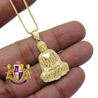 100% 10K Real Yellow Gold Siddhartha Gautama Buddha Religious Pendent Charm