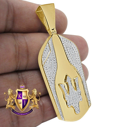 Men Real Genuine Diamond Maserati Car Key Custom Designer Pendant Charm 10K Gold Finish 2.65''