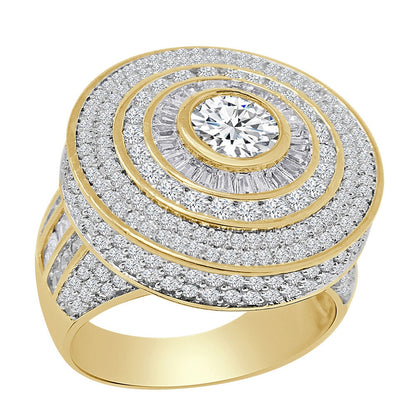 Men's Big Bold Solitaire 14K Gold Finish Simulated Diamond Custom Pinky Ring Band