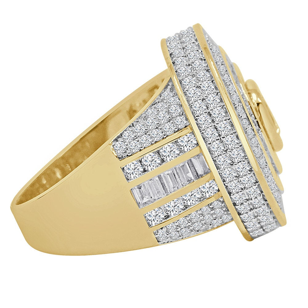 Men's Big Bold Solitaire 14K Gold Finish Simulated Diamond Custom Pinky Ring Band