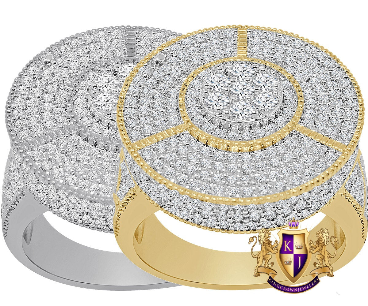 Big Bold 22 mm Solitaire 14K Gold Over Round Cut Simulated Diamond Custom Men's Pinky Ring Band