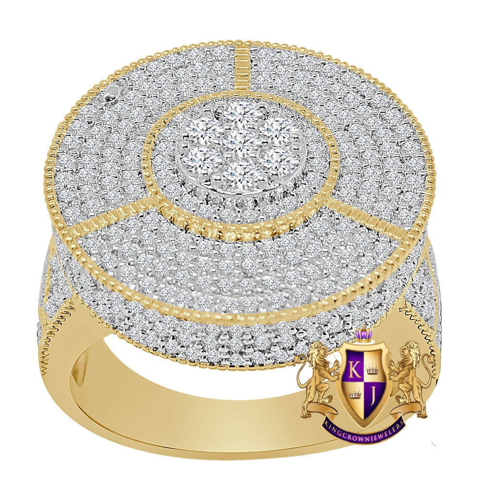 Big Bold 22 mm Solitaire 14K Gold Over Round Cut Simulated Diamond Custom Men's Pinky Ring Band