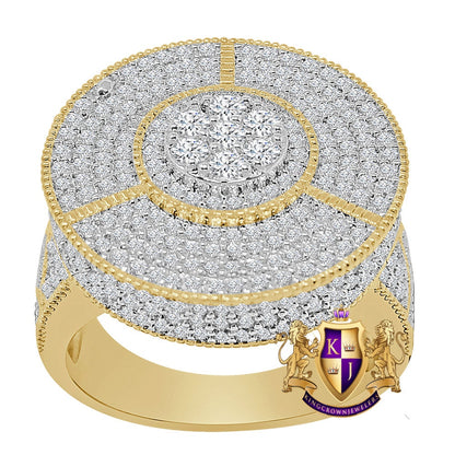 Big Bold 22 mm Solitaire 14K Gold Over Round Cut Simulated Diamond Custom Men's Pinky Ring Band