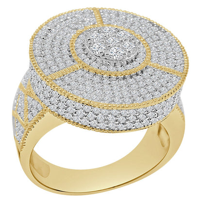 Big Bold 22 mm Solitaire 14K Gold Over Round Cut Simulated Diamond Custom Men's Pinky Ring Band