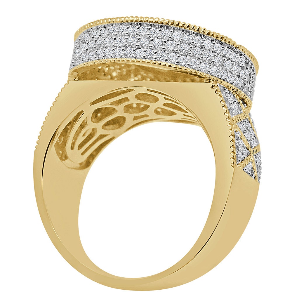 Big Bold 22 mm Solitaire 14K Gold Over Round Cut Simulated Diamond Custom Men's Pinky Ring Band