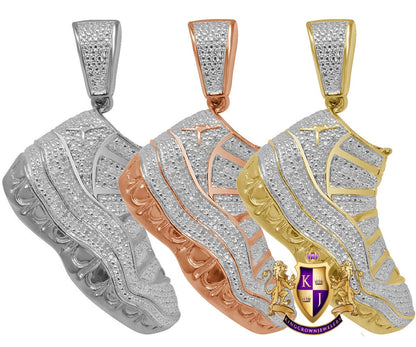 Men's Real Genuine Authentic Diamond 0.40 Cwt. 26+ Grams Designer Shoe Pendant Sneaker Custom Charm 10K Solid Gold Finish 2.25''