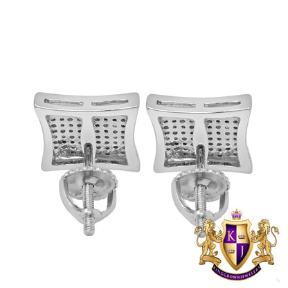 Real Genuine Diamonds 0.20 Cwt. Small 10mm Earrings Stud 10K Gold Finish Unisex