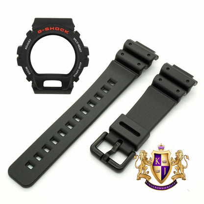 Genuine Casio Watch Band+ Bezel + Face Plate Set G-Shock DW-6900 DW-6600 Black Strap & Shell
