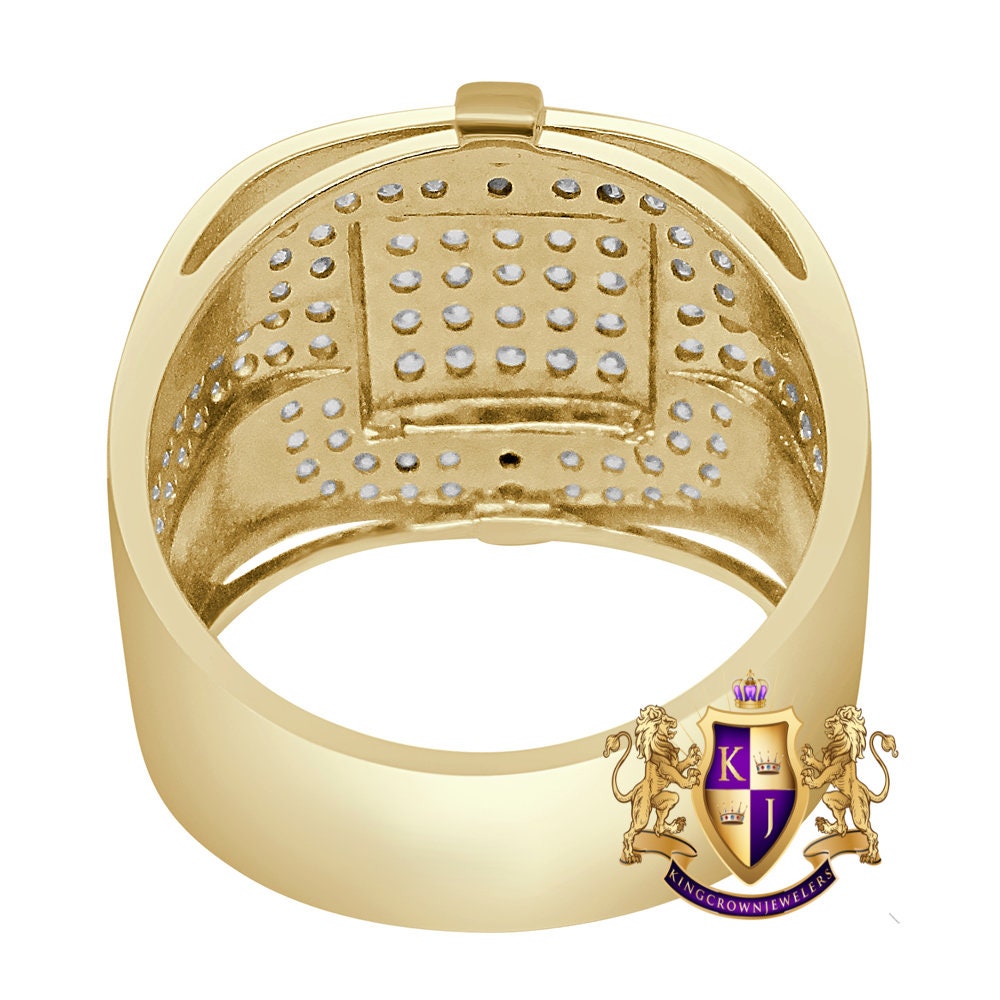 100% 10K Real Solid Yellow Gold Big Bold Men's Wedding Engagement Ring Band 10.7 + Grams