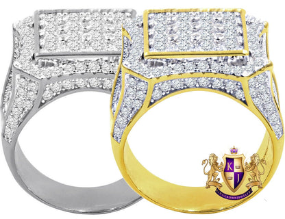 Big Bold Men's 14K Gold Over Real Genuine Sterling Silver Simulated Diamond Wedding Engagement Ring Band