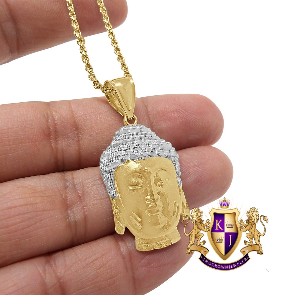 Men's 10K Real Solid Yellow Gold Siddhartha Gautama Buddha Religious Pendent Charm