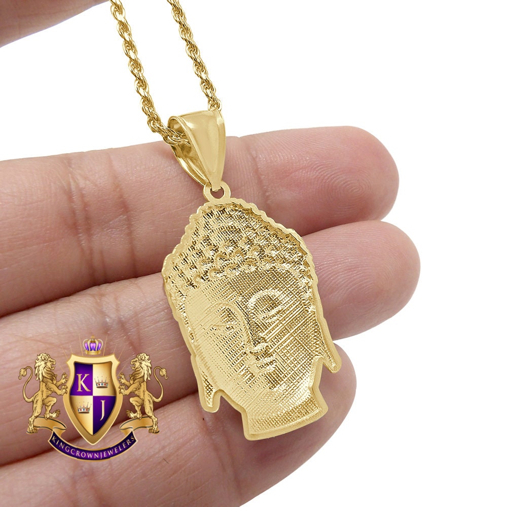 Men's 10K Real Solid Yellow Gold Siddhartha Gautama Buddha Religious Pendent Charm