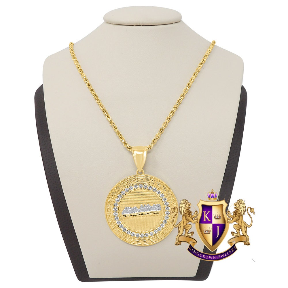 Men's 100% 10K Real Solid Yellow Gold Last Supper Religious Pendent Medallion Charm + Free Chain