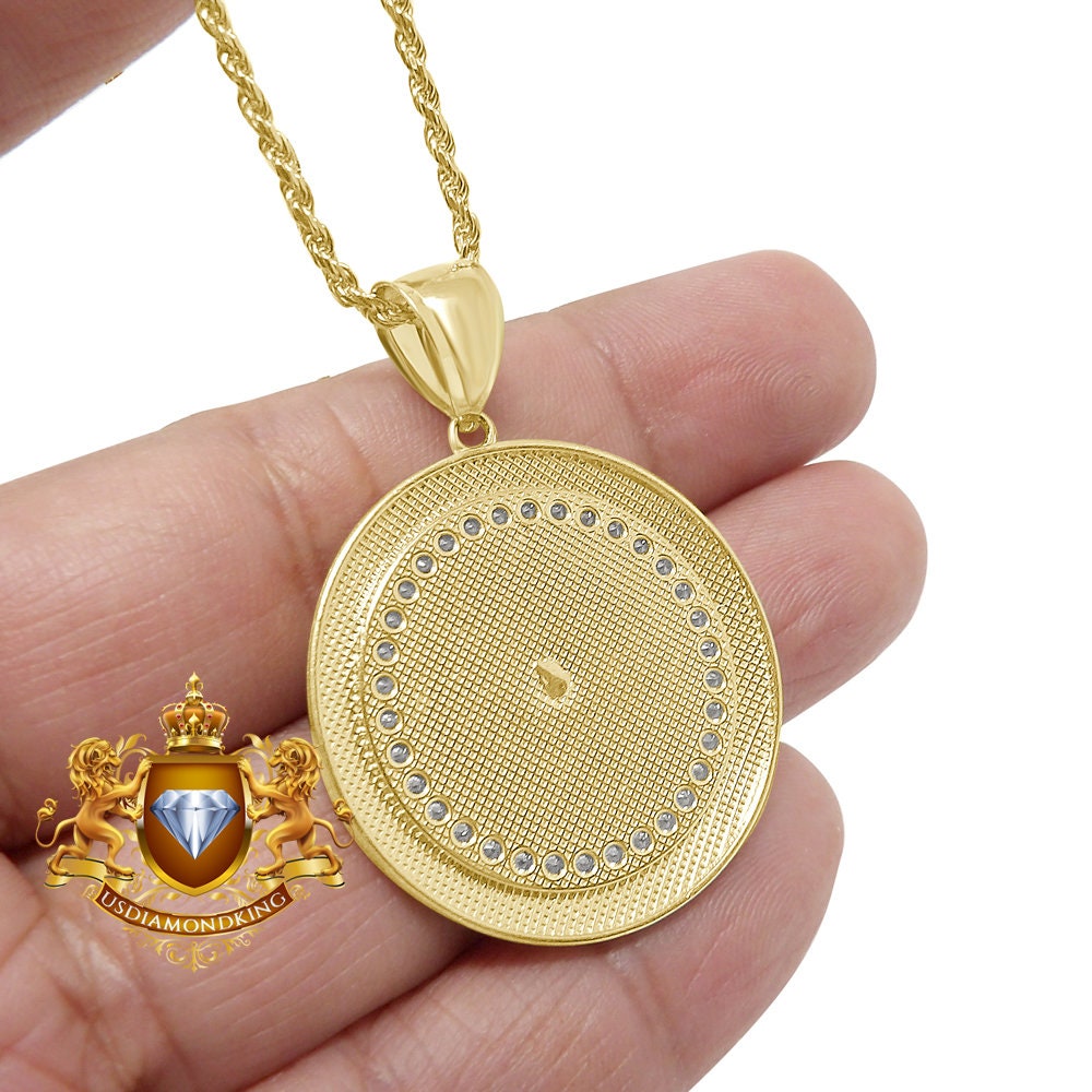 Men's 100% 10K Real Solid Yellow Gold Last Supper Religious Pendent Medallion Charm + Free Chain