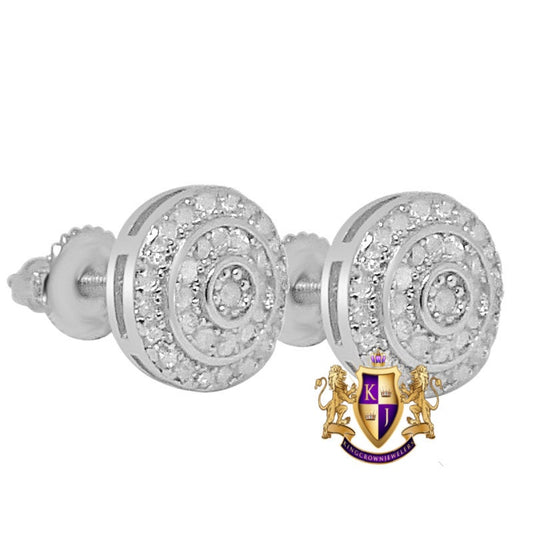 Real Genuine Diamonds 0.37 Cwt. Small 7mm Earrings Stud 10K Gold Finish Unisex