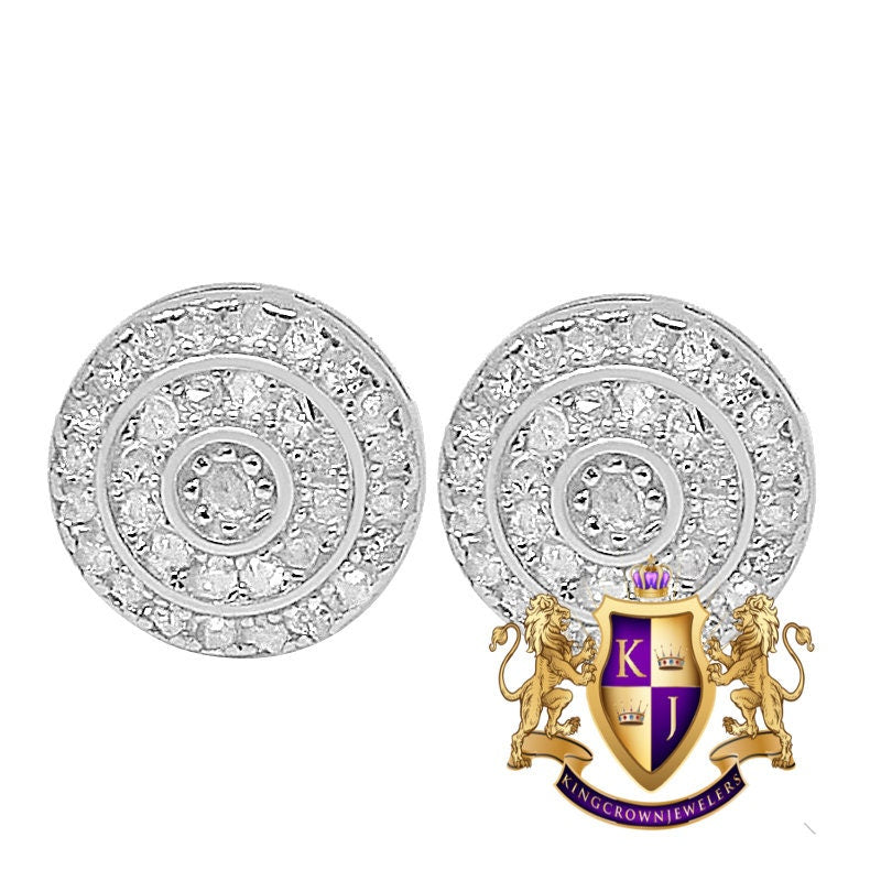 Real Genuine Diamonds 0.37 Cwt. Small 7mm Earrings Stud 10K Gold Finish Unisex