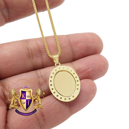10K Real Solid Yellow Gold Mother Mary Pendant Religious Pendent Frame Unisex Charm + Free Chain