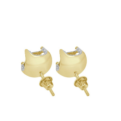 Men's Ladies Real Genuine Diamond 10K Gold Finish Mini 7 mm Square Shape Screw Back Stud Earrings