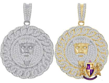 Exclusive Custom Designer Piece Real Sterling Silver Gold Over Jesus Face Round Medallion Pendent Men's Charm