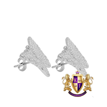 Real Sterling Silver 14K Gold Over Simulated Diamond Butterfly Shape 20 mm Screw Back Stud Earrings Unisex