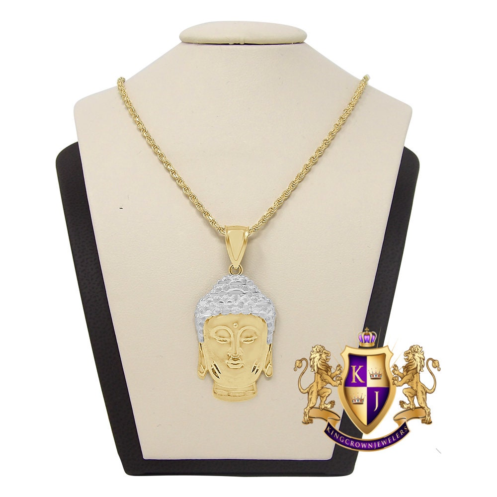 Men's 10K Real Solid Yellow Gold Siddhartha Gautama Buddha Religious Pendent Charm