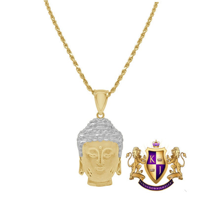 Men's 10K Real Solid Yellow Gold Siddhartha Gautama Buddha Religious Pendent Charm