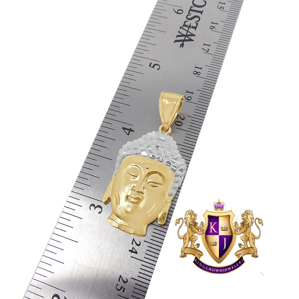Men's 10K Real Solid Yellow Gold Siddhartha Gautama Buddha Religious Pendent Charm