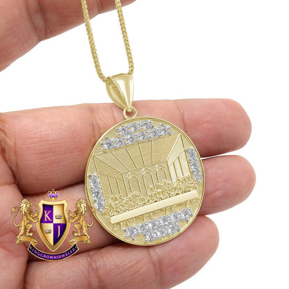 10K Real Authentic Solid Yellow Gold Last Supper Jesus Apostles Gospel  Pendant Religious Pendent Medallion Charm + Free Chain