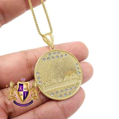 10K Real Authentic Solid Yellow Gold Last Supper Jesus Apostles Gospel  Pendant Religious Pendent Medallion Charm + Free Chain