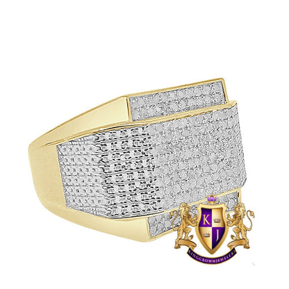 Men's Real Genuine Diamond 0.50 Cwt. 10K Yellow Gold Over Wedding Engagement Pinky Ring Band