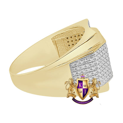 Men's Real Genuine Diamond 0.50 Cwt. 10K Yellow Gold Over Wedding Engagement Pinky Ring Band