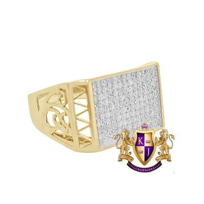 Genuine Real Diamond 0.40 Cwt. 10K Yellow Gold Over Wedding Engagement Men's Pinky Ring Band