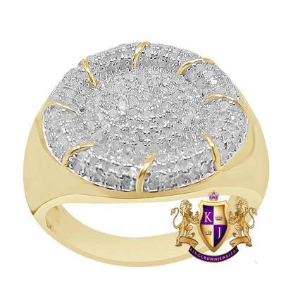 Authentic Real Genuine Diamond 0.70 Cwt. 10K Yellow Gold Over Wedding Engagement Men's Pinky Ring Band