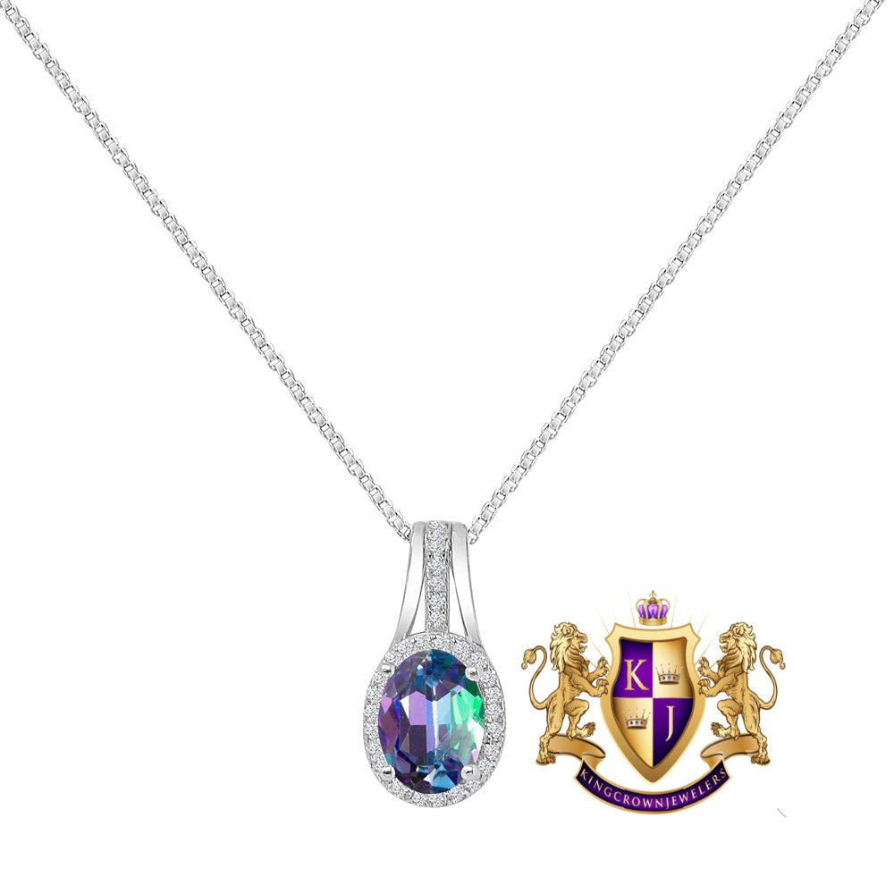 Multi Tone Real Sterling Silver 10K White Gold Over Pendent Charm Chain Neckless Earrings Ring 3 Piece Combo Set