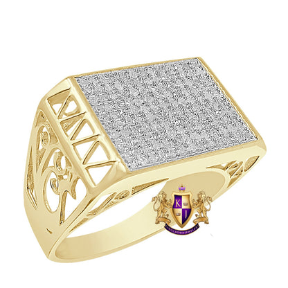 Men's Authentic Genuine Real Diamond 0.48 Cwt. 10K Yellow Gold Over Wedding Engagement Pinky Ring Band