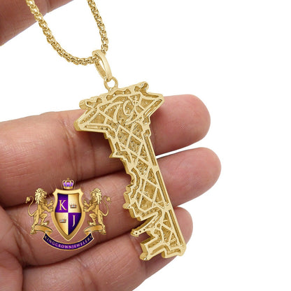 Las Vegas City Key Real Sterling Silver Simulated Diamond Men's Custom Pendent Charm 2.5''
