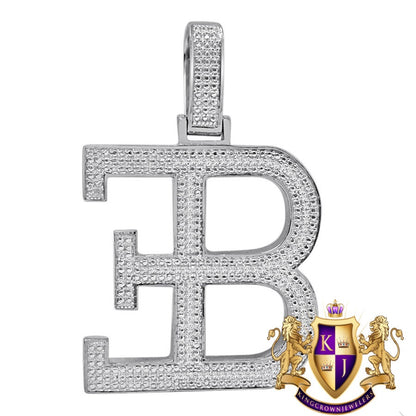 Custom Piece Real White Gold Sterling Silver Simulated Diamond Luxury Car Designer Pendent Charm 2''